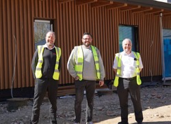James Rolls and Bob Tee from Elliotts with Craig from J R Baker Construction