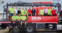 Team Elliotts on back of lorry