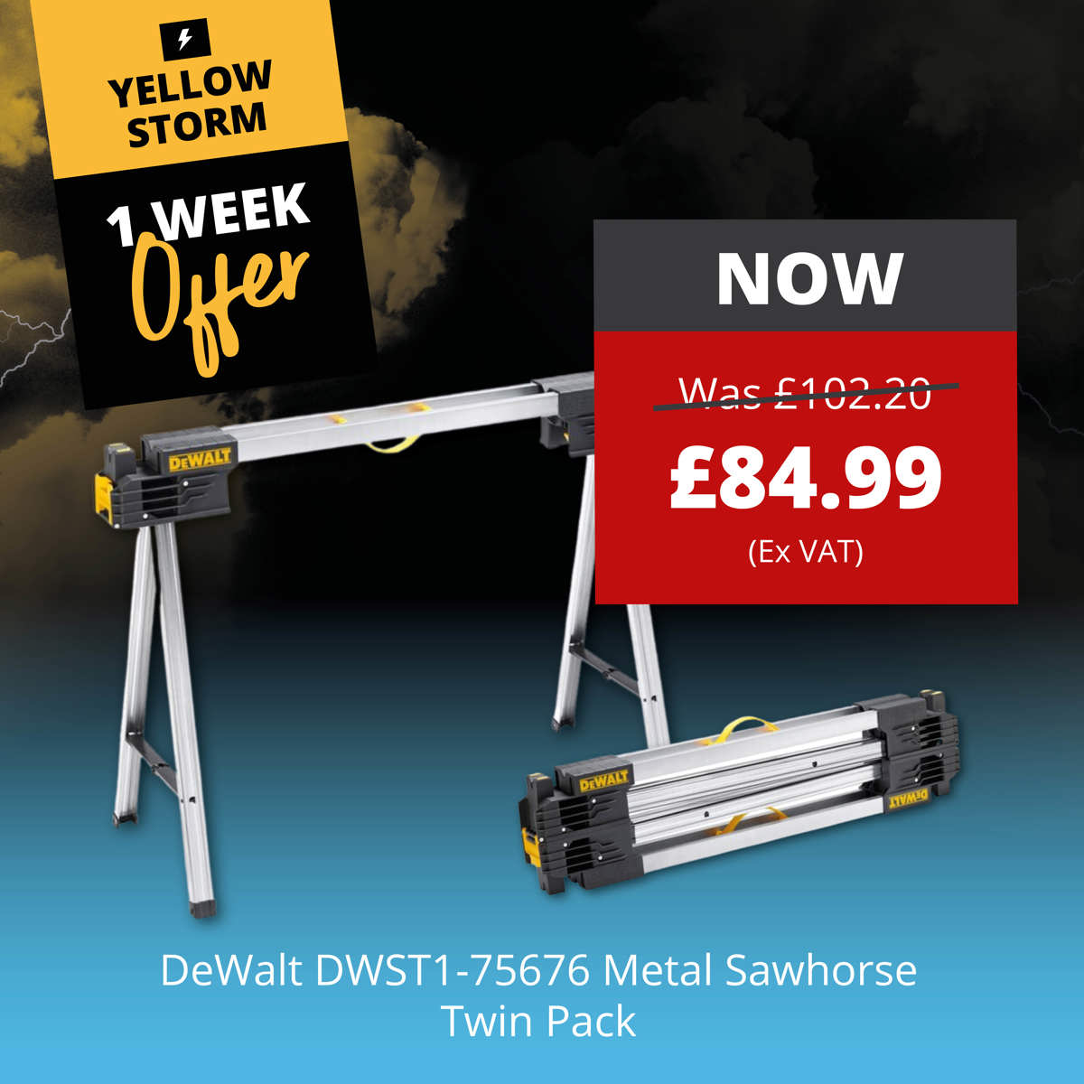 DeWalt DWST1-75676 Metal Sawhorse Twin Pack