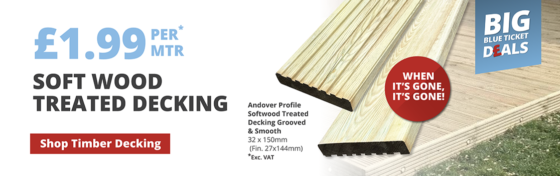 £1.99 Per Mtr Softwood Treated Decking