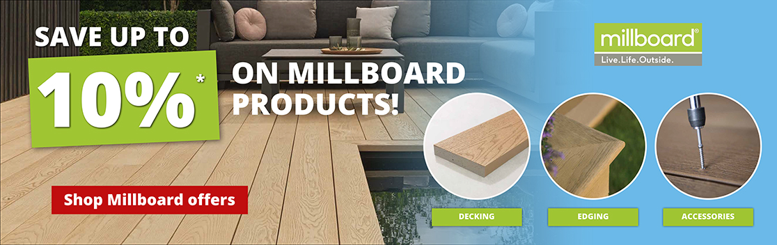 Save up to 10% on Millboard products - decking boards, facias, fixings and more! Shop Millboard offers