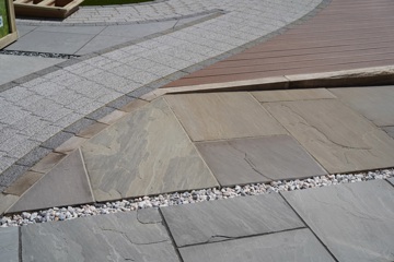 Elliotts Lymington new landscaping display - sandstone & block paving