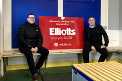 Eastleigh FC Chief Executive, Kenny Amor, and Elliotts Southampton Branch manager, Richard Sheath, in the new changing room