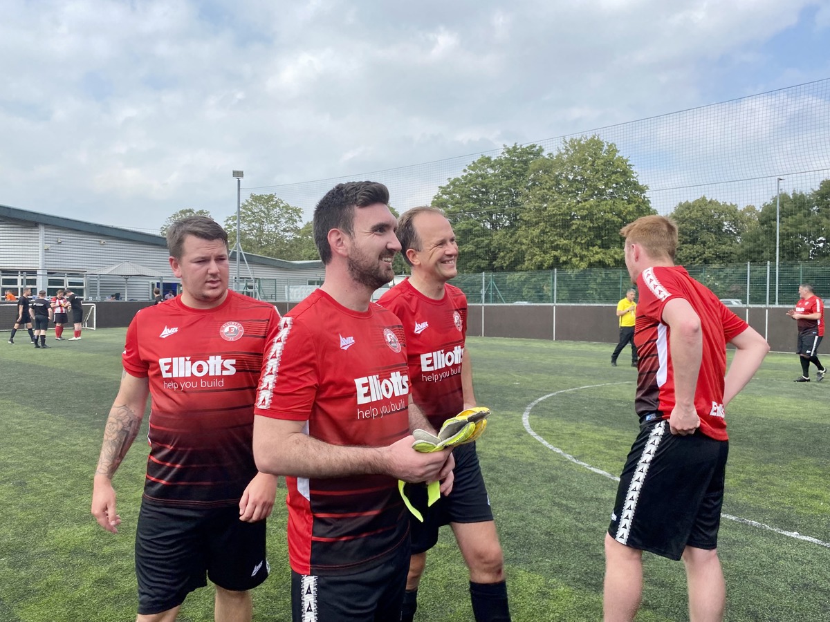 Team Elliotts football team share a joke