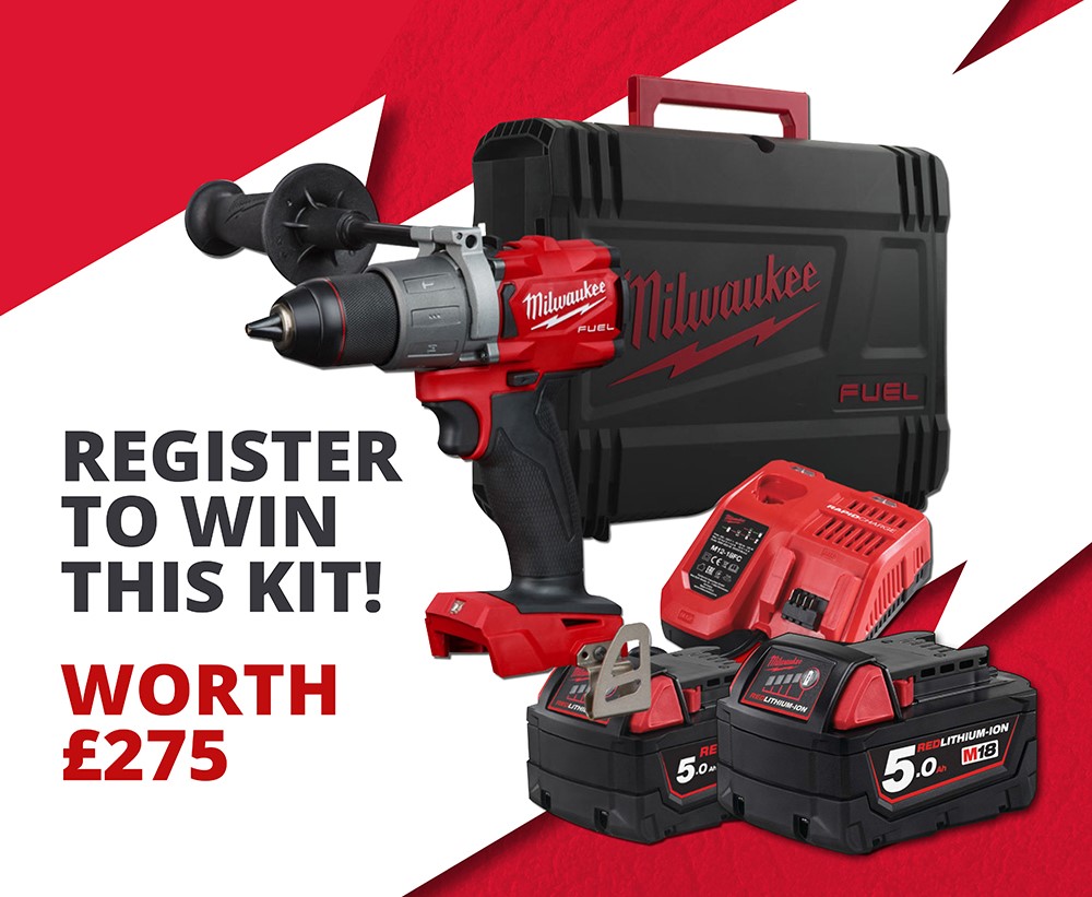 Register for our Big Red Milwaukee Event and win a Milwaukee power tool kit worth £275