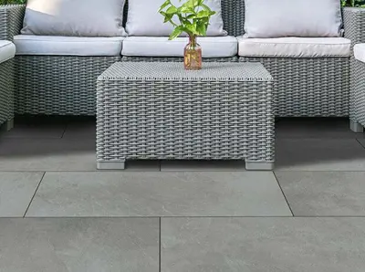 Porcelain, concrete and natural stone paving at Elliotts