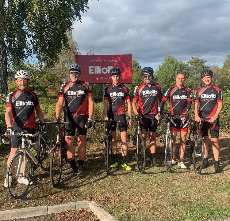 Team Elliotts prepares to cycle through France