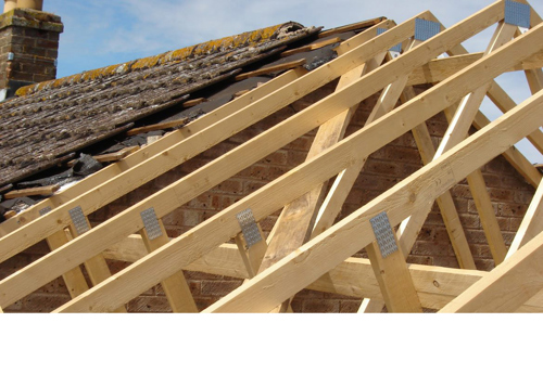 Roof trusses on house extension
